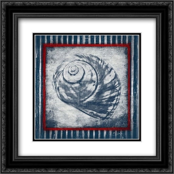 Coastal Shells 2 2x Matted 20x20 Black Ornate Framed Art Print by Grey, Jace
