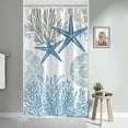 thumbnail image 1 of Coastal Shower Curtain, Ocean Beach Seashell Starfish Shower Curtain for Bathroom Decor, Marine Underwater Waterproof Fabric Shower Curtain Set with Hooks, 72x72, Blue, 1 of 6