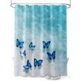 thumbnail image 1 of Coastal Shower Curtain, Ocean Butterfly Beach Bathroom Decor Curtains Set with Hooks, Aqua Dark Blue Waterproof Fabric Home Accessories， 60 X 72 Inch Long, 1 of 6