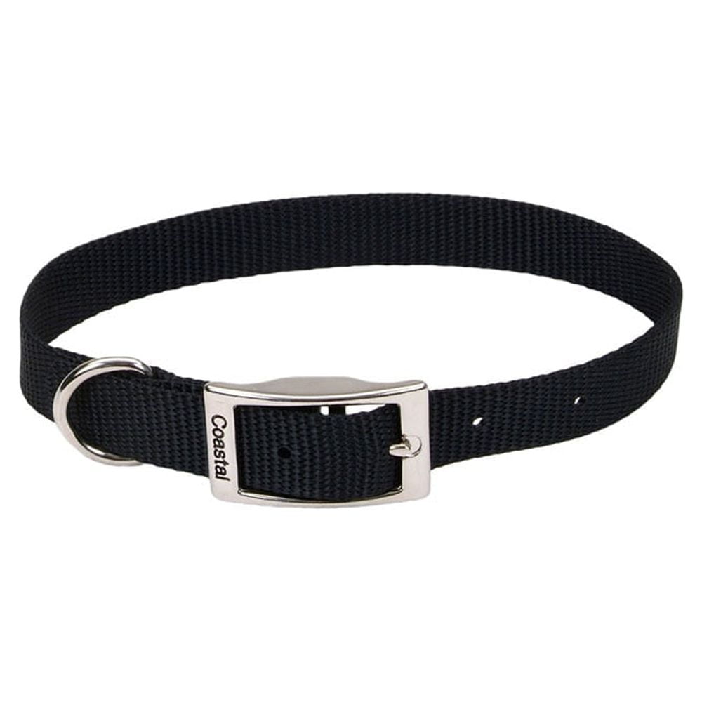 Coastal Single-Ply Dog Collar, Black, 3/4-in x 18-in