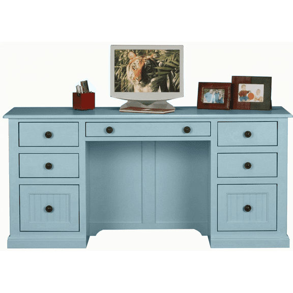 Coastal Solid Wood Executive Computer Desk
