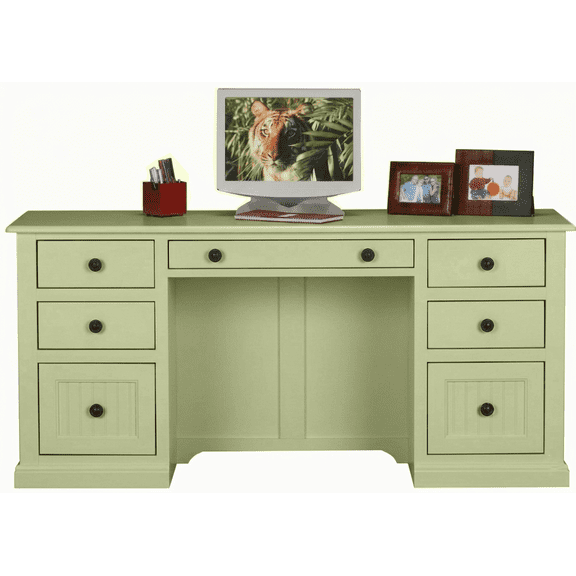 Coastal Solid Wood Executive Computer Desk