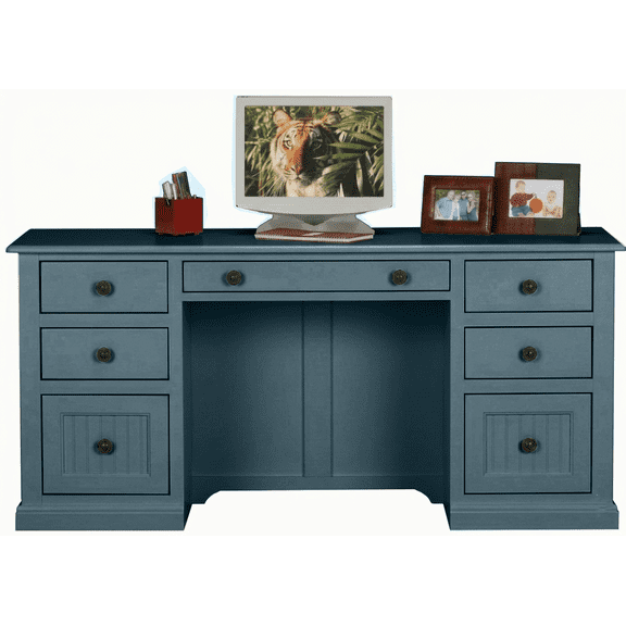 Coastal Solid Wood Executive Computer Desk