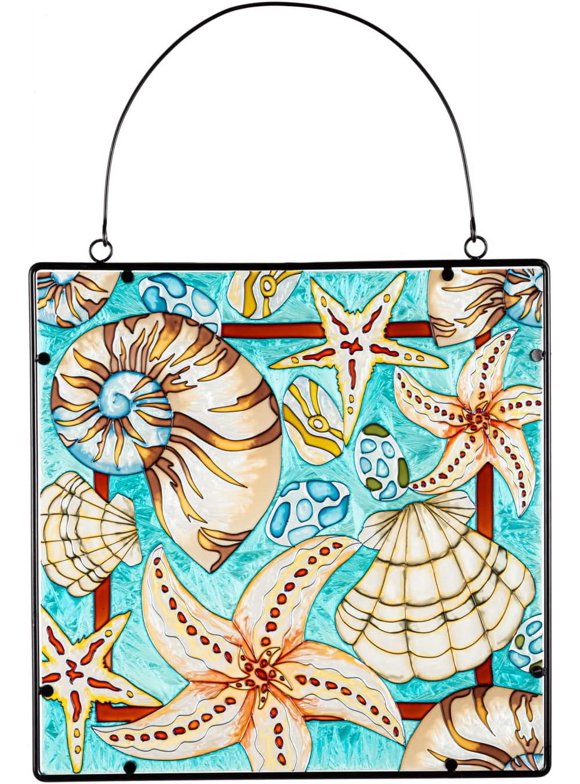 Coastal Stained Glass Wall Art, 16 X 16