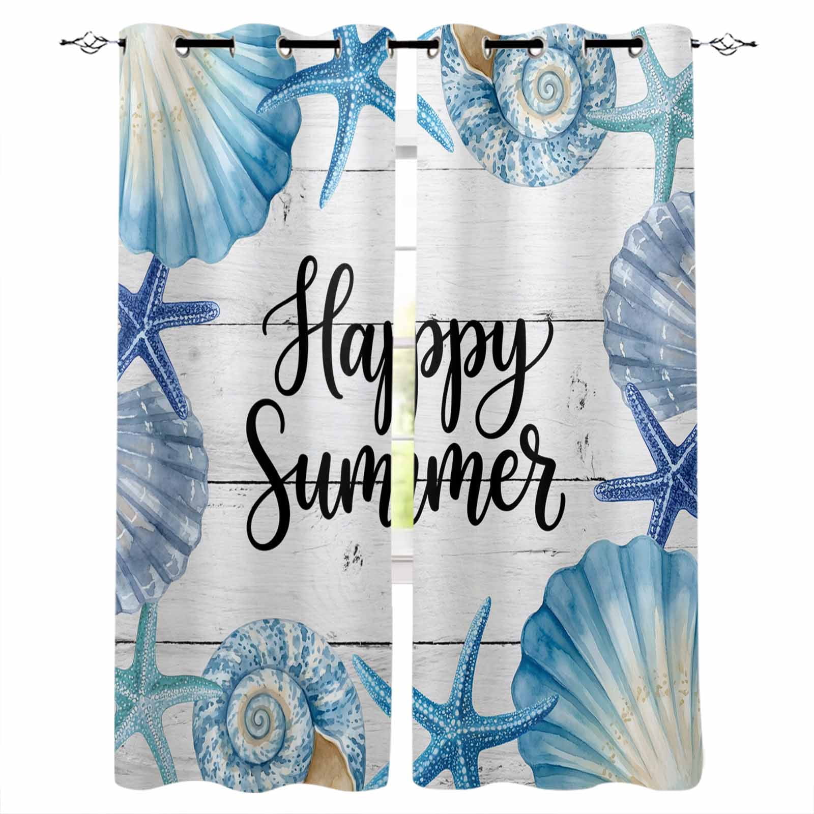 Coastal Starfish Blackout Curtains for Bedroom/Living Room, Thermal ...