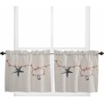 thumbnail image 1 of Coastal Starfish Christmas Kitchen Curtain 2 Panels Tiers Curtains 36 Inch Length, Xmas Red Nautical Beach Rustic Curtains Rod Pocket Curtains Window Drapes Treatment Window Cafe Curtains, 1 of 5