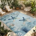 thumbnail image 1 of Coastal Starfish Outdoor Rug for Patio/Deck/Porch, Non-Slip Large Area Rug 4 x 6 Ft, Nautical Ocean Creature Eucalyptus Leaf Indoor Outdoor Rugs Washable Area Rugs, Camping Rug Carpet Runner, 1 of 8