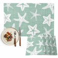 thumbnail image 1 of Coastal Starfish Placemats Set of 4, Mint Green Nautical Vintage Marine Life Washable Wipeable Table Mats for Dining Tables, Indoor Outdoor Kitchen Place Mats for Holiday Party Table Decor, 1 of 9