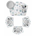 Coastal Starfish Round Table Placemats Set of 6 Wedge Placemats, Ocean ...