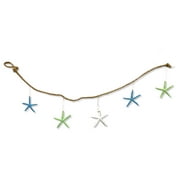 Coastal Starfish Swag - Home D cor Conch Clam Shell Rope Garland - Nautical Beach 48"