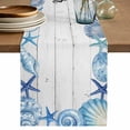 thumbnail image 1 of Coastal Starfish Table Runner 70 Inches, Summer Ocean Sea Shells Conch Wood Gray Bed Runner Dresser Scarves Tabletop for Indoor Outdoor Parties/Ceremony/Banquet, 13" x 70", 1 of 9