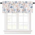 thumbnail image 1 of Coastal Starfish Valances for Windows Farmhouse Kitchen Curtains Valances Rod Pocket Valance Curtains for Kitchen Windows Blue Ocean Coral Shell Conch Modern Window Valances for Bathroom 42"x12", 1 of 6