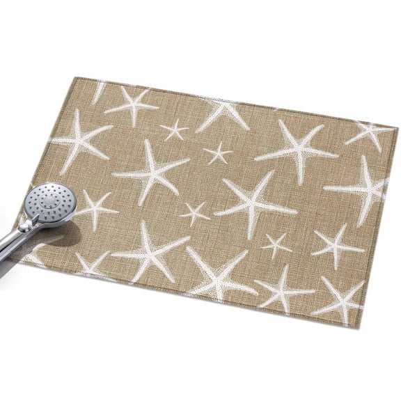 Coastal Starfish Washable Area Rug 2 x 3 ft Summer Beach Farmhouse Ocean Rustic, Soft Non Slip Rugs Stain Repellent Indoor Felt Carpet for Living Dining Room Bedroom Home Office