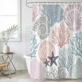 thumbnail image 1 of Coastal Starfish Waterproof Fabric Shower Curtain,Ocean Multicolor Coral Shell Conch Waterproof Fabric Shower Curtain for Bathroom Curtains Bathtubs Hotel Shower Curtains with 12 Hooks Standard 72x72, 1 of 8