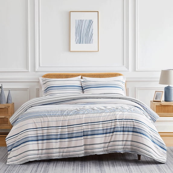 Coastal Stripes Reversible Duvet Cover Set