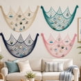 thumbnail image 1 of Coastal Style Fishing Net Wall Display Mesh with Sea Animal Ornaments,40*80in,Nautical Photo Hanging Decor, Vintage Wall Pendant for Bedroom Beach House Home Layout, 1 of 7