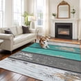 thumbnail image 1 of Coastal Style Large Area Rugs 5x8 ft Vintage Green Brown Stripe Wood Grain Washable Rug Non Slip Indoor Carpet Absorbent Floor Mat for Living Room Bedroom Dining Room, 1 of 9