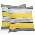 thumbnail image 1 of Coastal Style Outdoor Pillow Covers Pack of 2 Retro Gray Yellow Stripes Wood Texture Waterproof Throw Pillow Covers Decorative Cushion Cases for Patio Garden Tent Balcony Couch 16x16 inch, 1 of 8