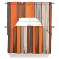 Coastal Style Swag Valance and Tier Set of 3, Retro Orange Brown ...