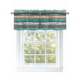 thumbnail image 1 of Coastal Style Valances for Windows Vintage Green Brown Stripes Wood Grain Kitchen Valance Curtain Rod Pocket Small Curtains for Cafe Bathroom Laundry Basement 42" x 12", 1 of 8