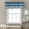 thumbnail image 1 of Coastal Style Window Valance for Kitchen, Retro Blue Grey Stripes Wood Grain Rod Pocket Short Curtain for Small Windows, Light Filtering Decorative Valance, 60 x 18 Inch, 1 Panel, 1 of 9