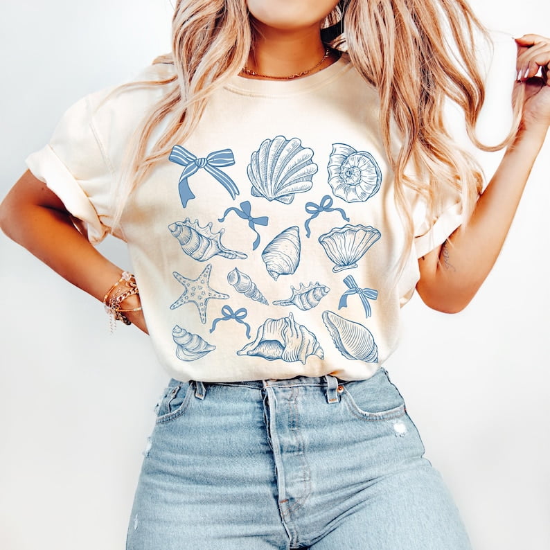 Short Sleeve Printed Jammies - Coastal Summer