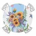 thumbnail image 1 of Coastal Sunflower Round Tablecloth for 36-44 Inch Tables,Fitted Table Cover with Elastic Edge,Blue Summer Beach Starfish Shell Waterproof Outdoor Table Cloth Protector for Patio Garden Dinner Picnic, 1 of 9