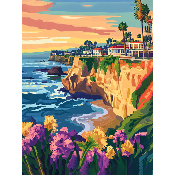 Coastal Sunset Ocean View Canvas Print/Wall Art, Perfect for Living Room, Bedroom, Bathroom, Office, and Hotel Decoration.