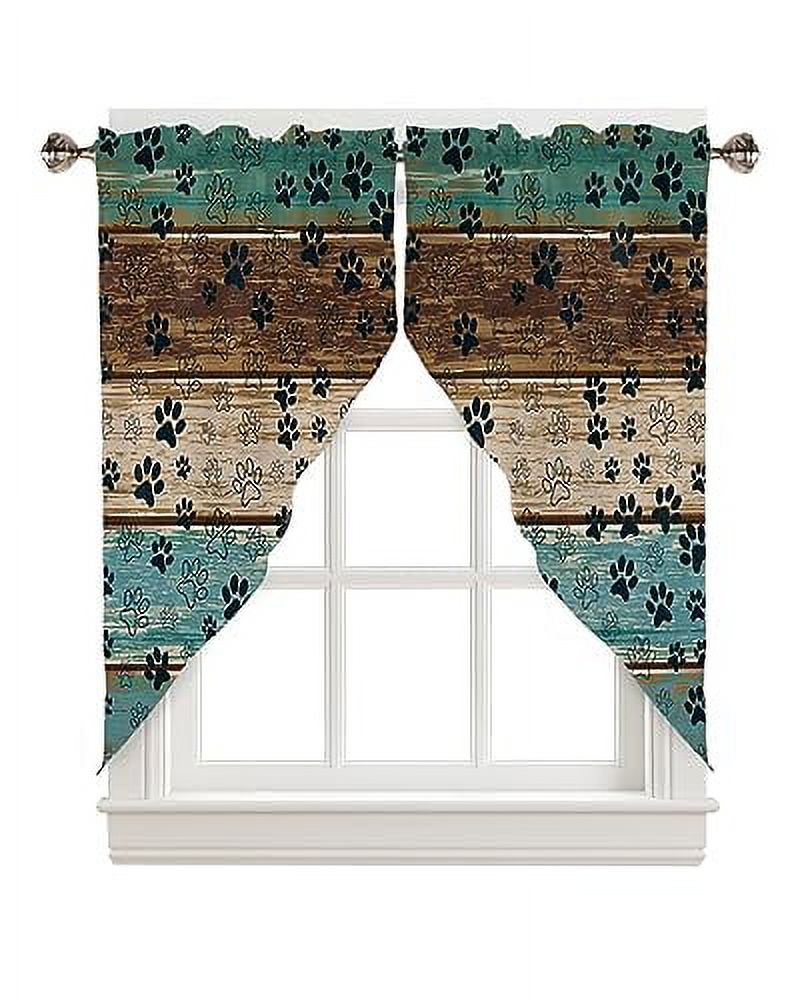 Coastal Swag Valances for Windows 2 Pack Beach Blue Teal Coral Kitchen