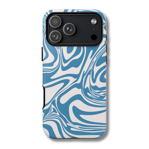 Coastal Swirl Blue Wave Case for iPhone 11 12 13 14 15 16 17 Pro Max Plus Cover
