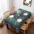 thumbnail image 1 of Coastal Teal Green Table Cloth Waterproof Tablecloths, Modern Ocean Mermaid Scales Tablecloth Dining Table Cover for Kitchen Party Tabletop Outdoor, Rectangle Tablecloth 52x70 Inch, 1 of 9