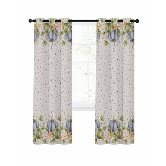 Coastal Thanksgiving Blackout Curtains 63 Inches Length, Fall Pumpkin ...