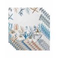 thumbnail image 1 of Coastal Thanksgiving Cloth Napkins Set of 6 Reusable Dinner Napkins, Blue Coral White Pumpkin Starfish Cocktail Napkin Washable Table Napkins for Wedding/Holiday Party/Baby Shower 20"x20", 1 of 7