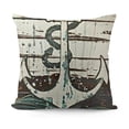 thumbnail image 1 of Coastal Throw Pillow Cover Wooden Board Nautical Anchor Helm Pillowcase Ocean Theme Cushion Covers for Sofa Beach Car Home Cabin Decor, 1 of 5