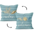 thumbnail image 1 of Coastal Throw Pillows,Coastal Pillow Covers,Nautical Beach Decorative Throw Pillow Cover,Nautical Pillows,Nautical Beach House Bed Room Decor 18 x 18 Inch Reversible Pillowcase (18x18 in, blue-1), 1 of 5