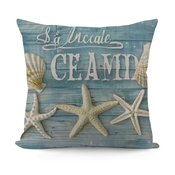 Coastal Throw Pillows,Coastal Pillow Covers,Nautical Beach Decorative Throw Pillow Cover,Nautical Pillows,Nautical Beach House Bed Room Decor Reversible Pillowcase