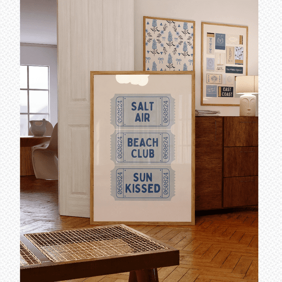 Coastal Ticket Stub Salt Air Poster , Poster Print Only - Walmart.com