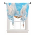 thumbnail image 1 of Coastal Tie Up Curtains for Kitchen Bathroom Bedroom Windows 63 Inch Length, Summer Beach Shell Conch Starfish Blue Nautical Balloon Drape Curtains Shade Rod Pocket Drapery Curtain Panel, 46"x63", 1 of 7