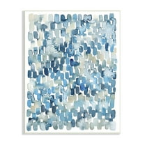 Coastal Tile Abstract Soft Blue Beige Shapes Wood 10 in x 15 in Framed Painting Art Prints, by Stupell Home Décor