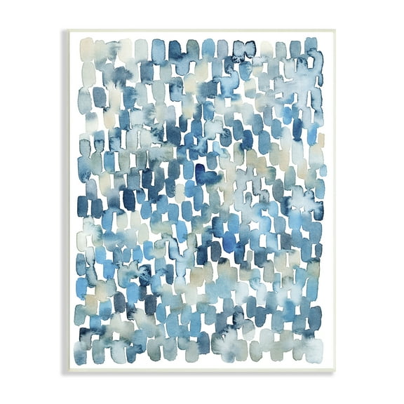 Coastal Tile Abstract Soft Blue Beige Shapes Wood 10 in x 15 in Framed Painting Art Prints, by Stupell Home Décor