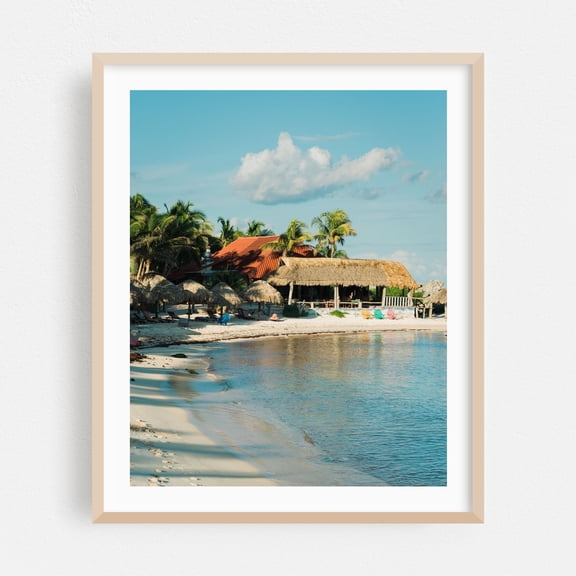 Coastal Tulum - Tulum Quintana Roo Mexico Photography Oak Framed Wall Art Print 30 x 40 inches