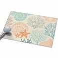 thumbnail image 1 of Coastal Turquoise Entryway Rug 2x3ft Washable Non Slip Bathroom Rug Indoor Floor Front Door Mat Ocean Coral Starfish Shell Modern Sea Rectangle Area Rugs Carpet for Kitchen Office Dining Room, 1 of 9