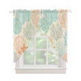 thumbnail image 1 of Coastal Turquoise Swag Valances for Windows, Ocean Coral Starfish Shell Modern Sea Rod Pocket Sheer Valances for Large Windows, Swag Toppers Light Filtering for Kitchen Living Room 2 Panels 36''x63'', 1 of 6