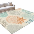 thumbnail image 1 of Coastal Turquoise Washable Rug 3x5 Area Rug for Living Room Bedroom Non Slip Indoor Floor Rectangle Carpet Low Pile Large Ocean Coral Starfish Shell Modern Sea Entryway Rugs for Dining Room Office, 1 of 9