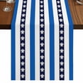 thumbnail image 1 of Coastal Turtle 70 Inch Table Runner, Blue Stripe Navy White Geometric Ocean Farmhouse Dresser Scarf Cotton & Linen Tablerunner for Dining/Kitchen Island/Holiday Party Décor 13" x 70", 1 of 9