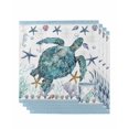 thumbnail image 1 of Coastal Turtle Cloth Napkins Set of 4 Reusable Dinner Napkins, Nautical Starfish Coral Jellyfish Stripes Cocktail Napkin Washable Table Napkins for Wedding/Holiday Party/Baby Shower 20"x20", 1 of 7