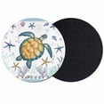 thumbnail image 1 of Coastal Turtle Coasters Set of 2, Absorbent Coasters for Drinks, Ocean Nautical Starfish Conch Seashells Coaster for Desk Coffee Table Protection, Home Decor House Warming Gifts 4", 1 of 8