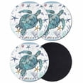 thumbnail image 1 of Coastal Turtle Coasters Set of 4, Absorbent Coasters for Drinks, Nautical Starfish Coral Jellyfish Stripes Coaster for Desk Coffee Table Protection, Home Decor House Warming Gifts 4", 1 of 8