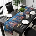 thumbnail image 1 of Coastal Turtle Cotton Linen Small Table Runner 13 x 48 inch Turquoise Coral Tropical Ocean Animal Fish Non-slip Rectangular Dining Table Decor for Wedding Party Holiday Dinner, 1 of 8