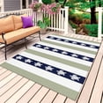 thumbnail image 1 of Coastal Turtle Outdoor Rug for Patio/Deck/Porch, Non-Slip Large Area Rug 3 x 5 Ft, Sage Green Stripe Navy White Ocean Indoor Outdoor Rugs Washable Area Rugs, Reversible Camping Rug Carpet Runner, 1 of 8